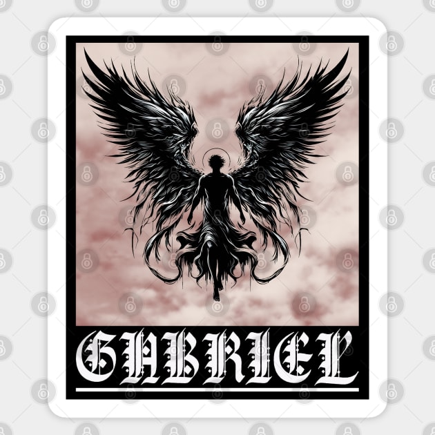 Gothic Archangel Gabriel: Herald of Hope Sticker by MetalByte